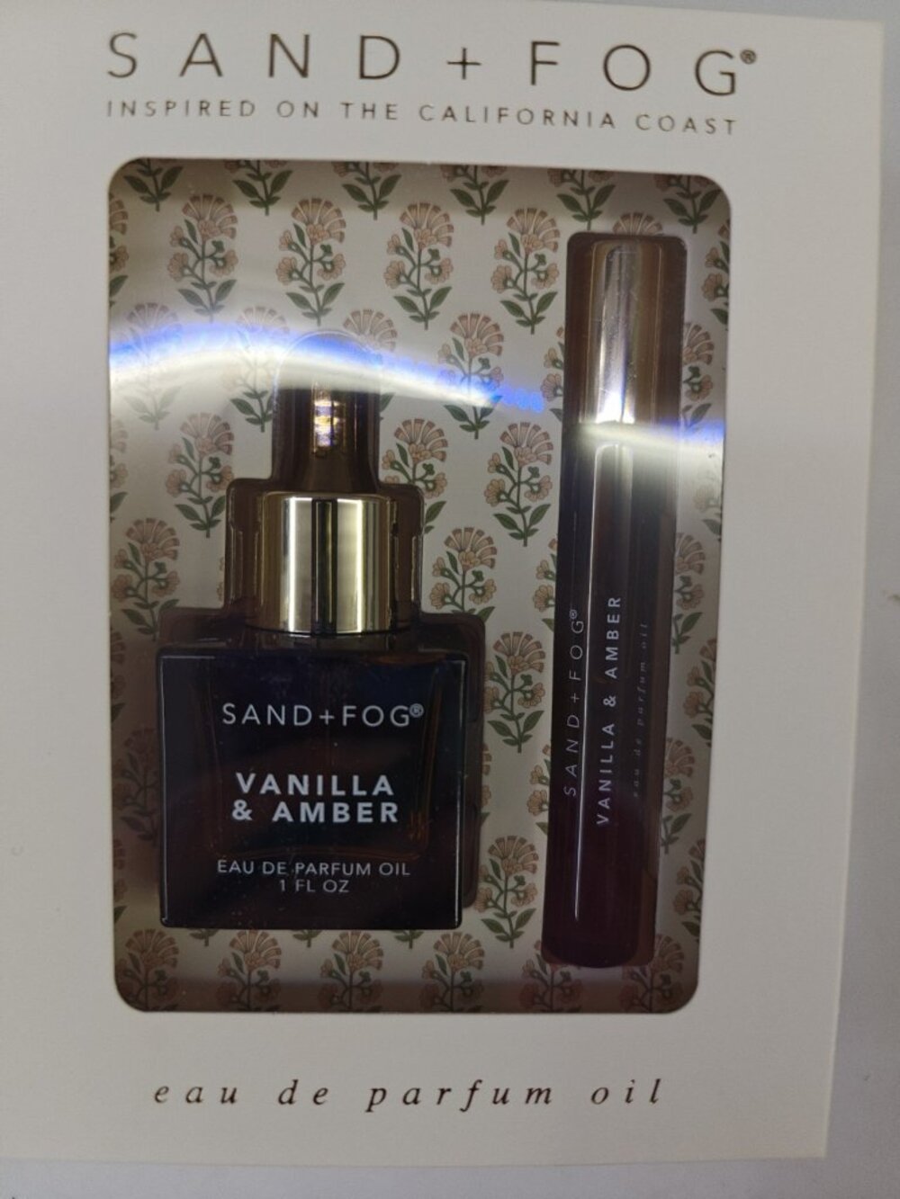 Sand Fog Perfume Oil Gift Set  Vanilla & Amber Rollerball & Dropper New